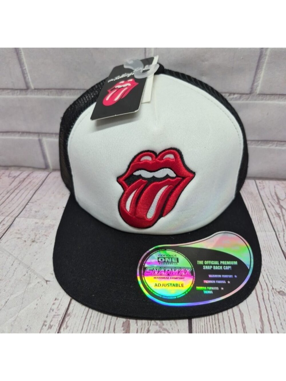 Brand New 2025 Rolling Stones Trucker Cap Hat Tongue Logo On Size Fits All Black